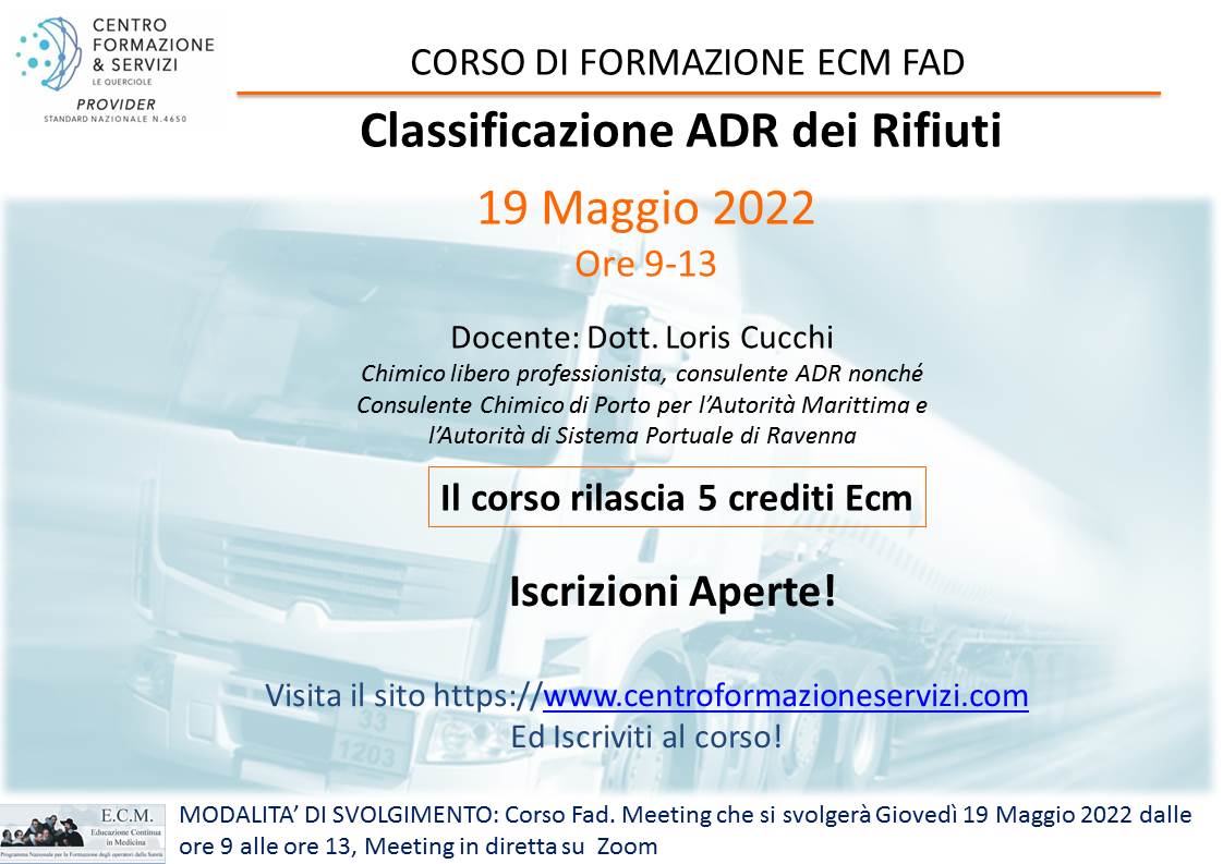 Course Image Classificazione Adr dei Rifiuti