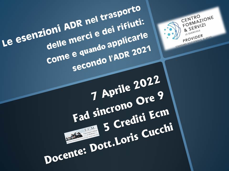 Course Image Le esenzioni ADR nel trasporto delle merci e dei rifiuti:Come e quando applicarle secondo l’ADR 2021