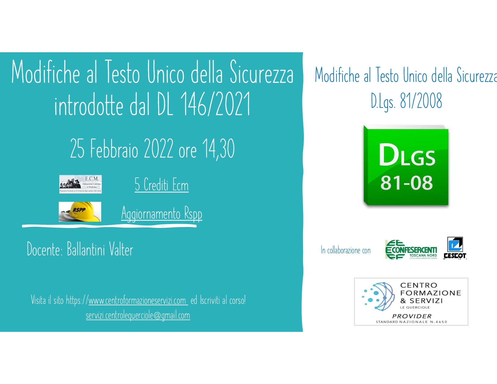 Course Image Modifiche al Testo Unico della Sicurezza introdotte dal DL 146/2021