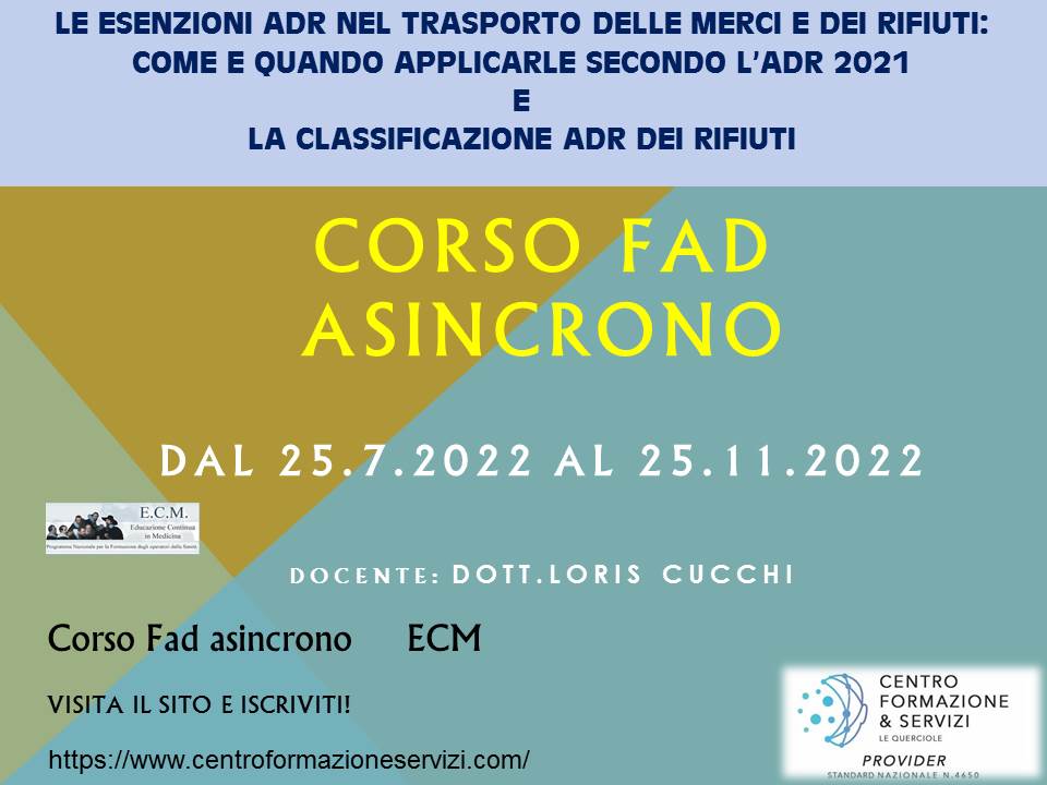 Course Image Le esenzioni ADR nel trasporto delle merci e dei rifiuti: Come e quando applicarle secondo l’ADR 2021 e La Classificazione ADR dei Rifiuti 