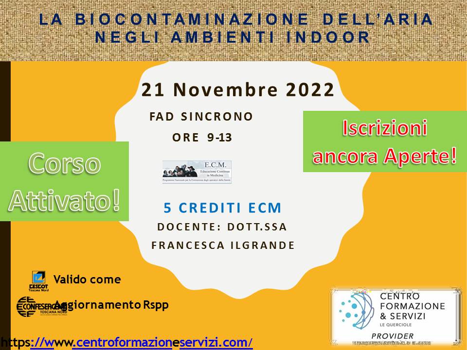 Course Image LA BIOCONTAMINAZIONE DELL’ARIA NEGLI AMBIENTI INDOOR