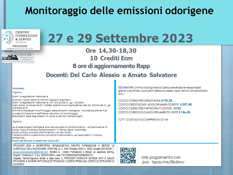 Course Image Monitoraggio delle emissioni odorigene